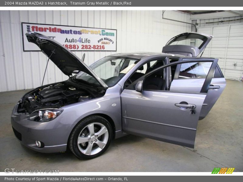 Titanium Gray Metallic / Black/Red 2004 Mazda MAZDA3 s Hatchback