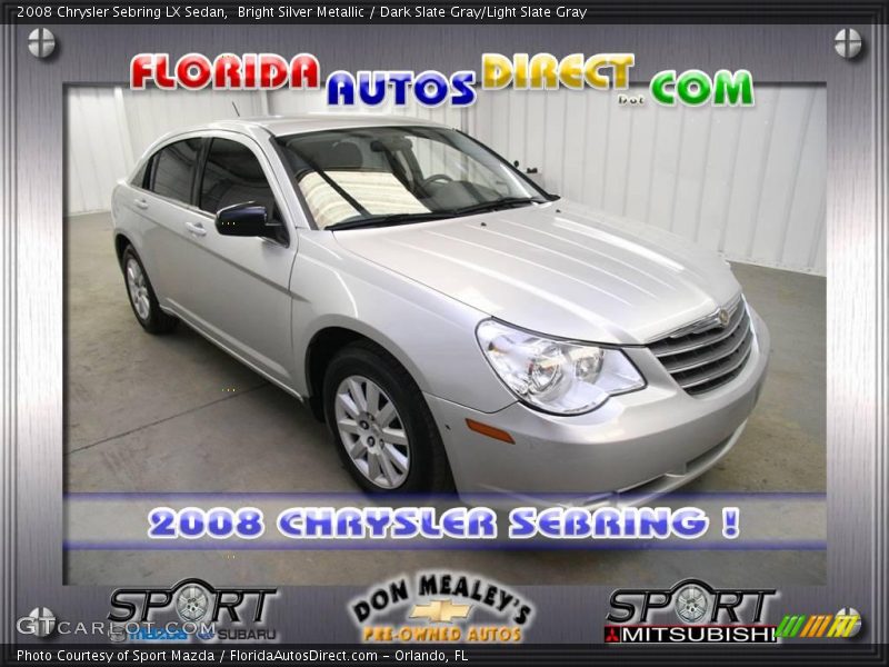 Bright Silver Metallic / Dark Slate Gray/Light Slate Gray 2008 Chrysler Sebring LX Sedan