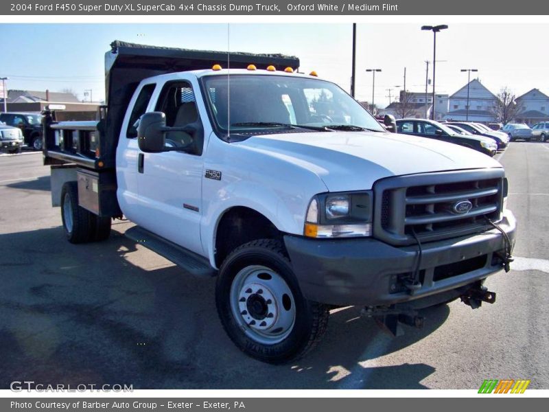 Oxford White / Medium Flint 2004 Ford F450 Super Duty XL SuperCab 4x4 Chassis Dump Truck