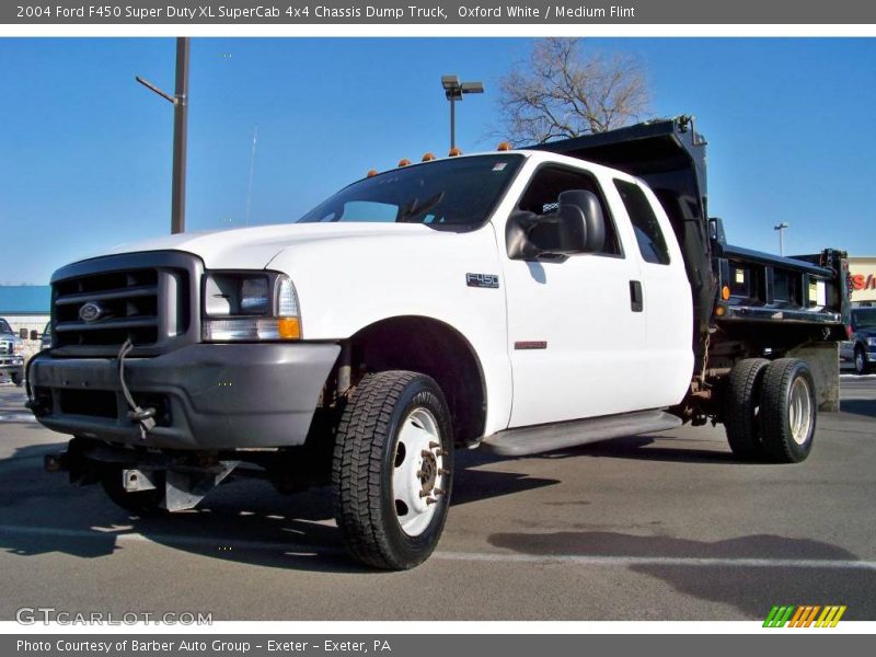 Oxford White / Medium Flint 2004 Ford F450 Super Duty XL SuperCab 4x4 Chassis Dump Truck