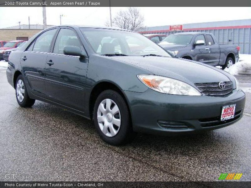 Aspen Green Pearl / Taupe 2002 Toyota Camry LE