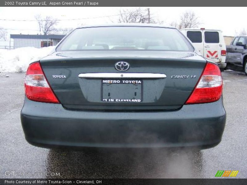 Aspen Green Pearl / Taupe 2002 Toyota Camry LE