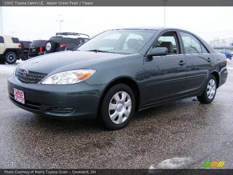 Aspen Green Pearl / Taupe 2002 Toyota Camry LE