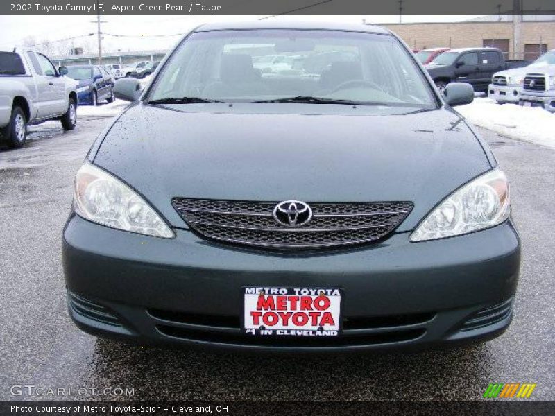 Aspen Green Pearl / Taupe 2002 Toyota Camry LE