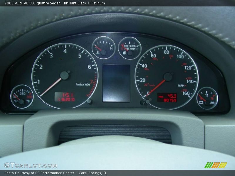Brilliant Black / Platinum 2003 Audi A6 3.0 quattro Sedan