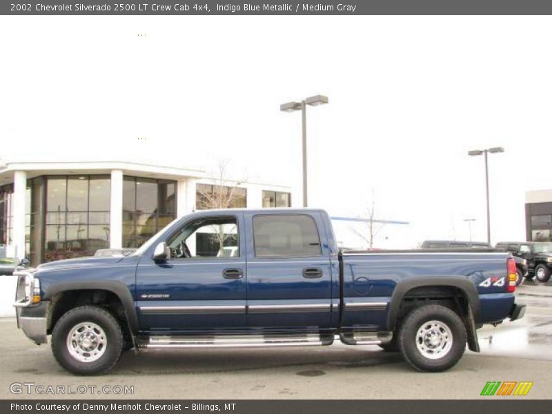 Indigo Blue Metallic / Medium Gray 2002 Chevrolet Silverado 2500 LT Crew Cab 4x4