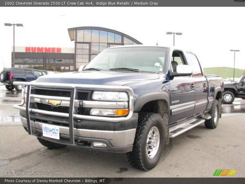 Indigo Blue Metallic / Medium Gray 2002 Chevrolet Silverado 2500 LT Crew Cab 4x4