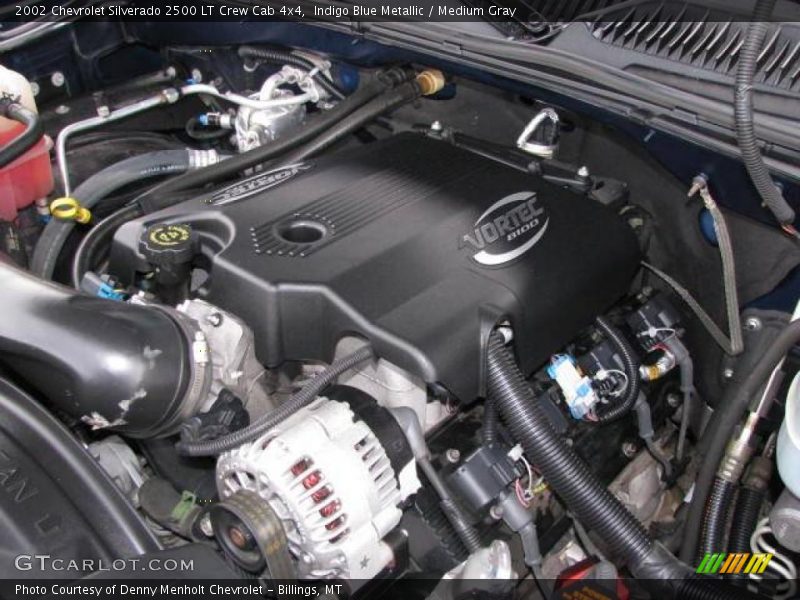 Indigo Blue Metallic / Medium Gray 2002 Chevrolet Silverado 2500 LT Crew Cab 4x4