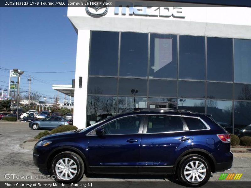 Stormy Blue Mica / Black 2009 Mazda CX-9 Touring AWD