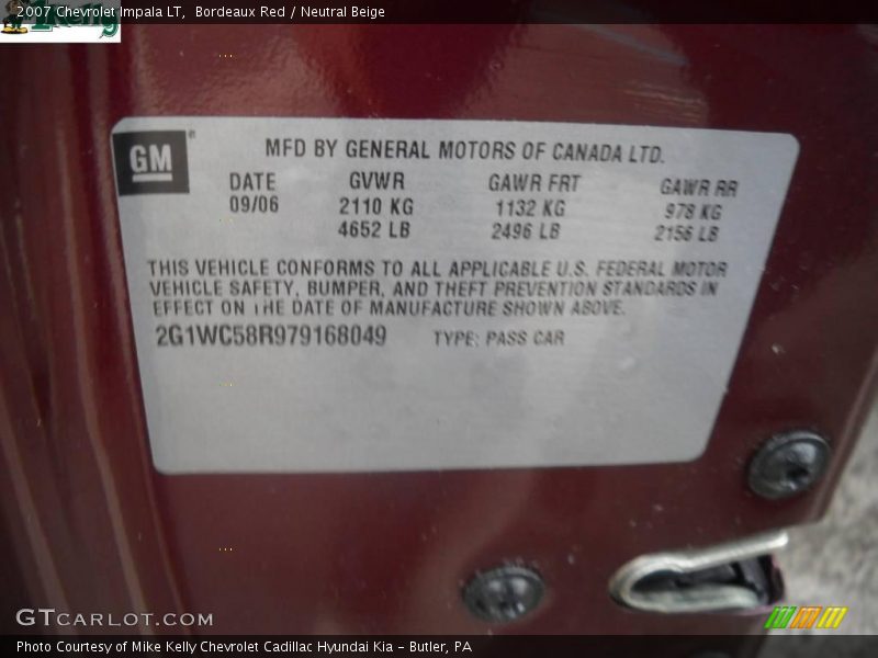 Bordeaux Red / Neutral Beige 2007 Chevrolet Impala LT