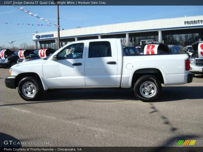 Bright White / Medium Slate Gray 2007 Dodge Dakota ST Quad Cab