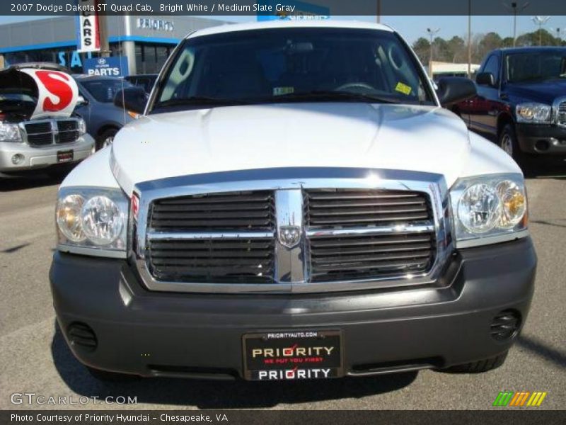 Bright White / Medium Slate Gray 2007 Dodge Dakota ST Quad Cab