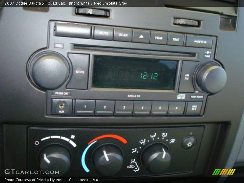 Bright White / Medium Slate Gray 2007 Dodge Dakota ST Quad Cab