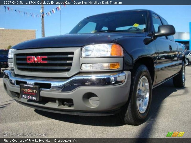 Deep Blue Metallic / Dark Titanium 2007 GMC Sierra 1500 Classic SL Extended Cab