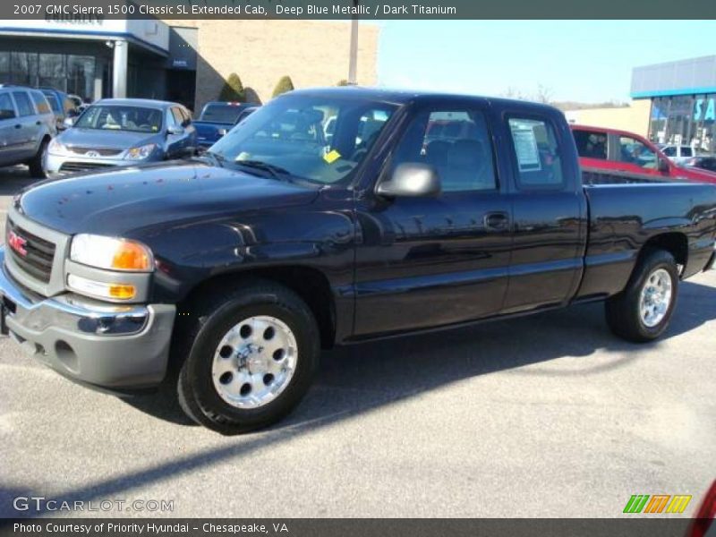 Deep Blue Metallic / Dark Titanium 2007 GMC Sierra 1500 Classic SL Extended Cab