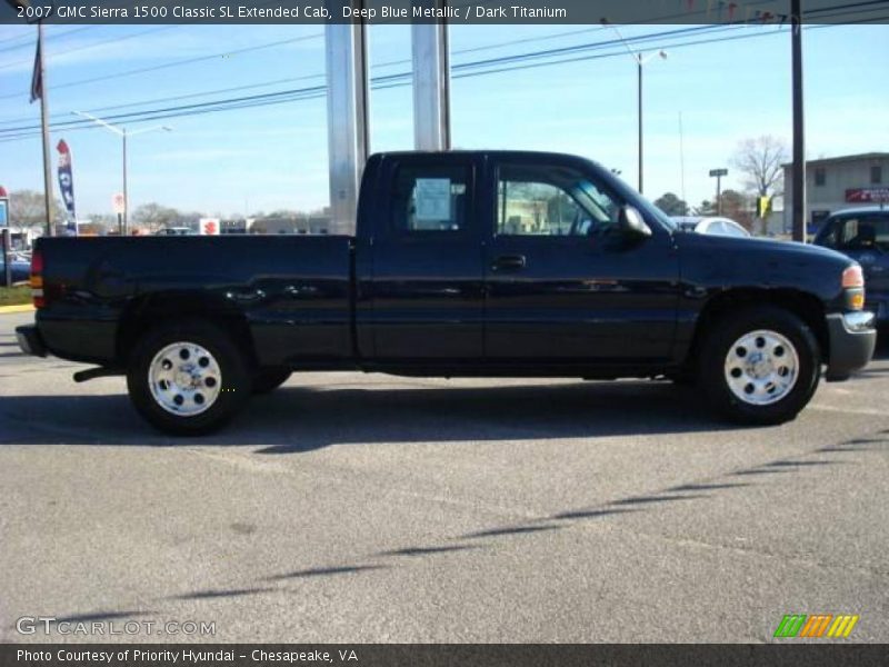 Deep Blue Metallic / Dark Titanium 2007 GMC Sierra 1500 Classic SL Extended Cab