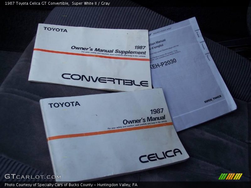 Super White II / Gray 1987 Toyota Celica GT Convertible