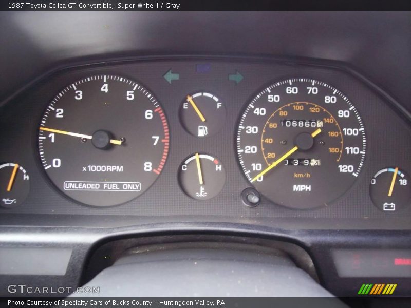 Super White II / Gray 1987 Toyota Celica GT Convertible