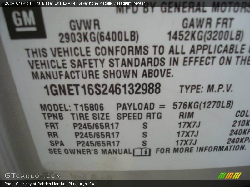 Silverstone Metallic / Medium Pewter 2004 Chevrolet TrailBlazer EXT LS 4x4
