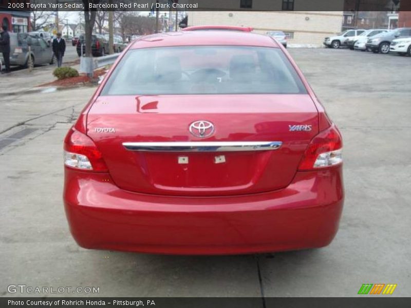 Barcelona Red Pearl / Dark Charcoal 2008 Toyota Yaris Sedan