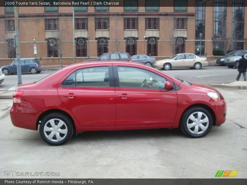 Barcelona Red Pearl / Dark Charcoal 2008 Toyota Yaris Sedan