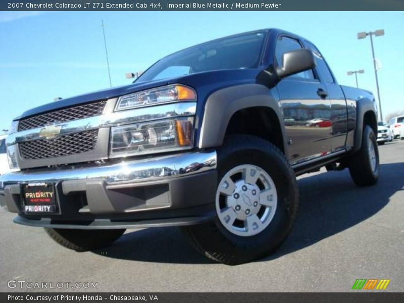 Imperial Blue Metallic / Medium Pewter 2007 Chevrolet Colorado LT Z71 Extended Cab 4x4