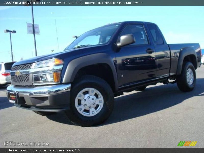 Imperial Blue Metallic / Medium Pewter 2007 Chevrolet Colorado LT Z71 Extended Cab 4x4