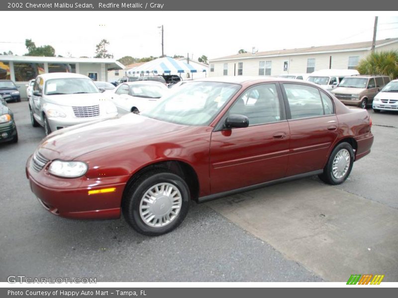 Redfire Metallic / Gray 2002 Chevrolet Malibu Sedan