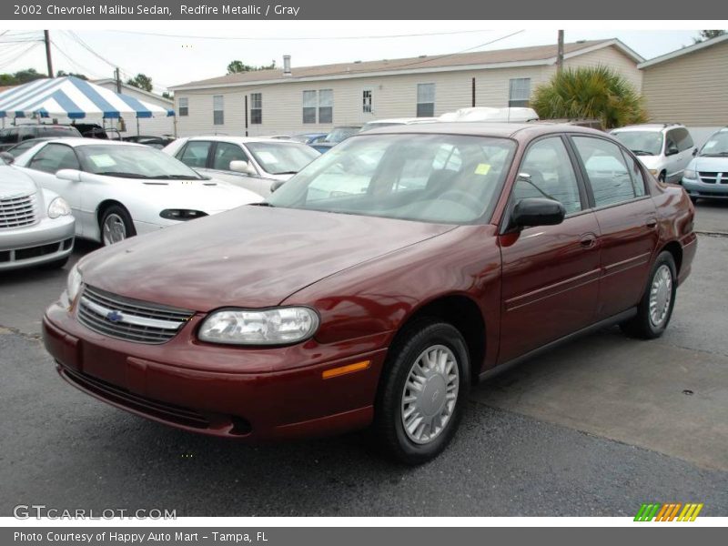 Redfire Metallic / Gray 2002 Chevrolet Malibu Sedan