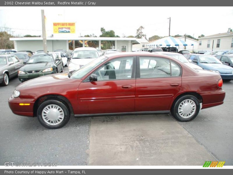 Redfire Metallic / Gray 2002 Chevrolet Malibu Sedan