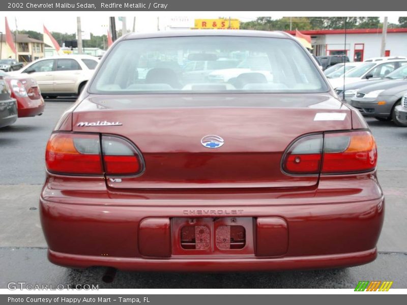 Redfire Metallic / Gray 2002 Chevrolet Malibu Sedan