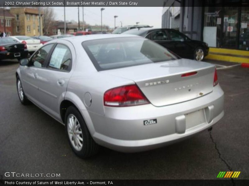 Brilliant Silver Metallic / Dark Slate Gray 2002 Chrysler Sebring LX Sedan