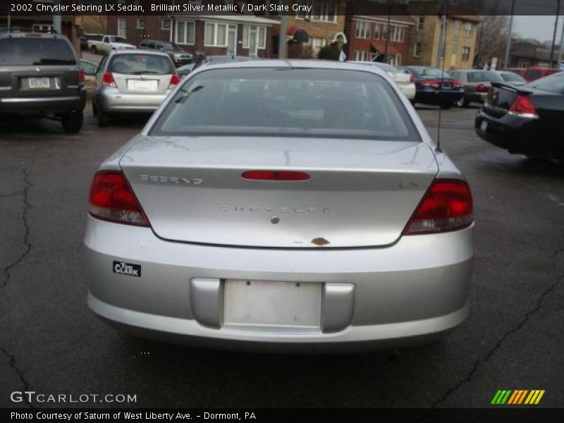 Brilliant Silver Metallic / Dark Slate Gray 2002 Chrysler Sebring LX Sedan