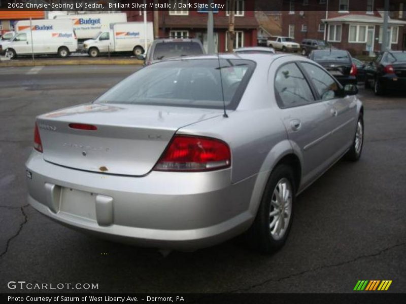 Brilliant Silver Metallic / Dark Slate Gray 2002 Chrysler Sebring LX Sedan