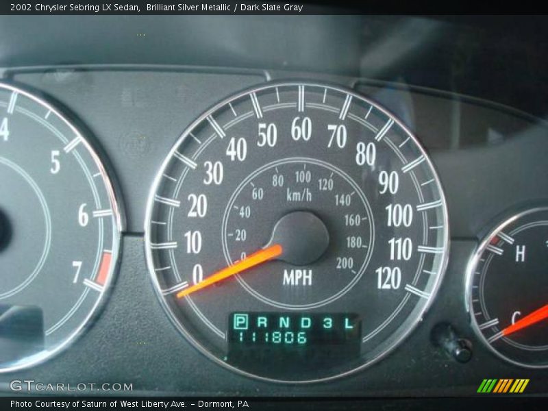 Brilliant Silver Metallic / Dark Slate Gray 2002 Chrysler Sebring LX Sedan