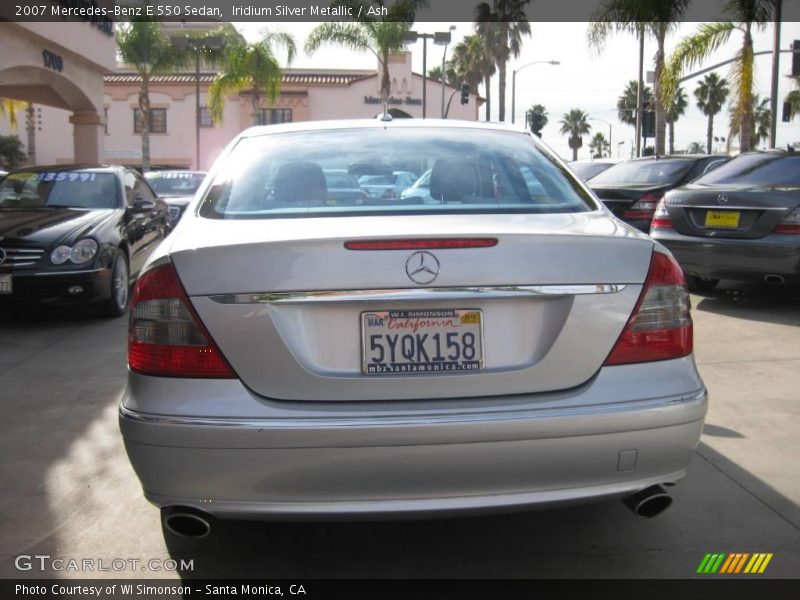 Iridium Silver Metallic / Ash 2007 Mercedes-Benz E 550 Sedan