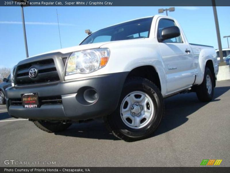 Super White / Graphite Gray 2007 Toyota Tacoma Regular Cab