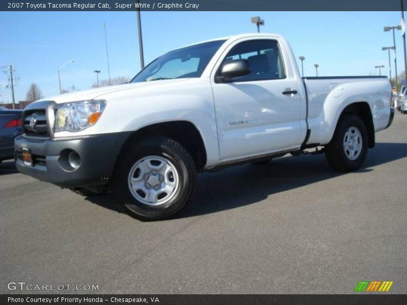Super White / Graphite Gray 2007 Toyota Tacoma Regular Cab