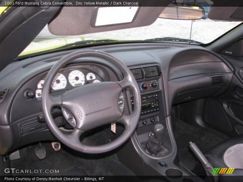 Zinc Yellow Metallic / Dark Charcoal 2001 Ford Mustang Cobra Convertible