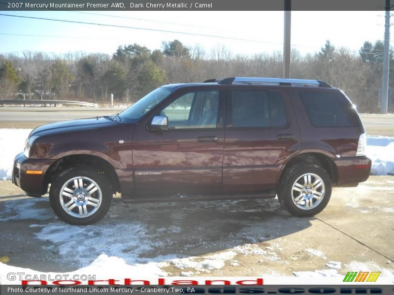 Dark Cherry Metallic / Camel 2007 Mercury Mountaineer Premier AWD