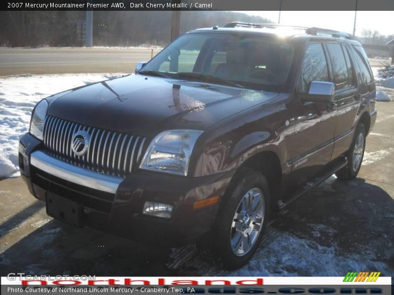 Dark Cherry Metallic / Camel 2007 Mercury Mountaineer Premier AWD