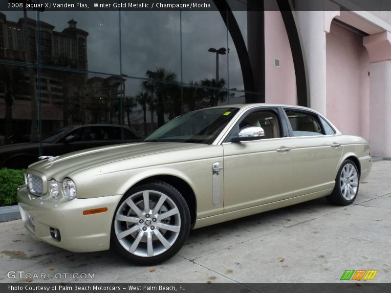 Winter Gold Metallic / Champagne/Mocha 2008 Jaguar XJ Vanden Plas