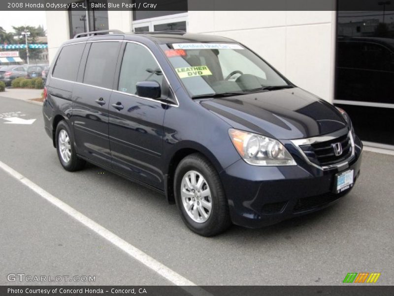 Baltic Blue Pearl / Gray 2008 Honda Odyssey EX-L