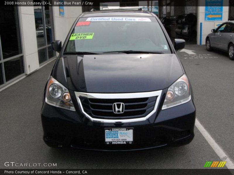 Baltic Blue Pearl / Gray 2008 Honda Odyssey EX-L