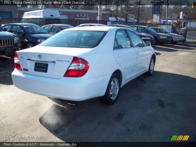 Super White / Dark Charcoal 2002 Toyota Camry LE V6