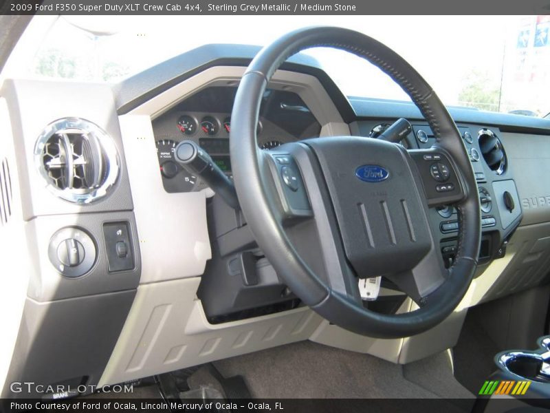 Sterling Grey Metallic / Medium Stone 2009 Ford F350 Super Duty XLT Crew Cab 4x4