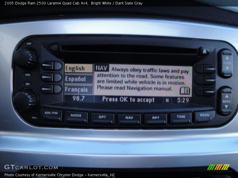 Bright White / Dark Slate Gray 2005 Dodge Ram 2500 Laramie Quad Cab 4x4