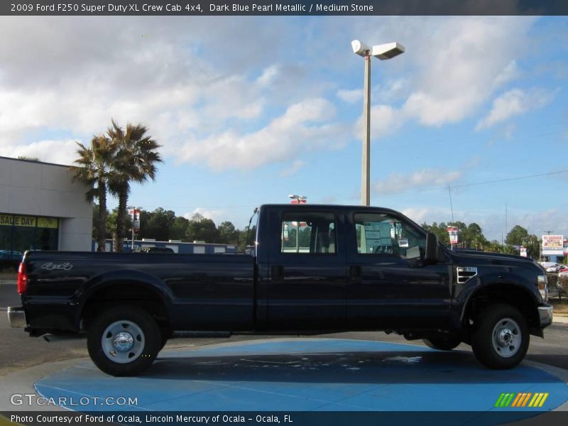 Dark Blue Pearl Metallic / Medium Stone 2009 Ford F250 Super Duty XL Crew Cab 4x4