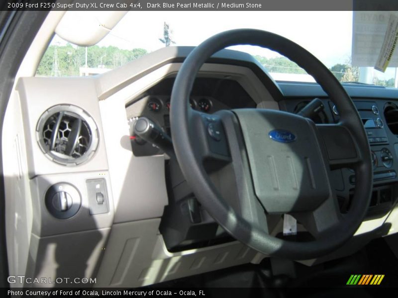 Dark Blue Pearl Metallic / Medium Stone 2009 Ford F250 Super Duty XL Crew Cab 4x4