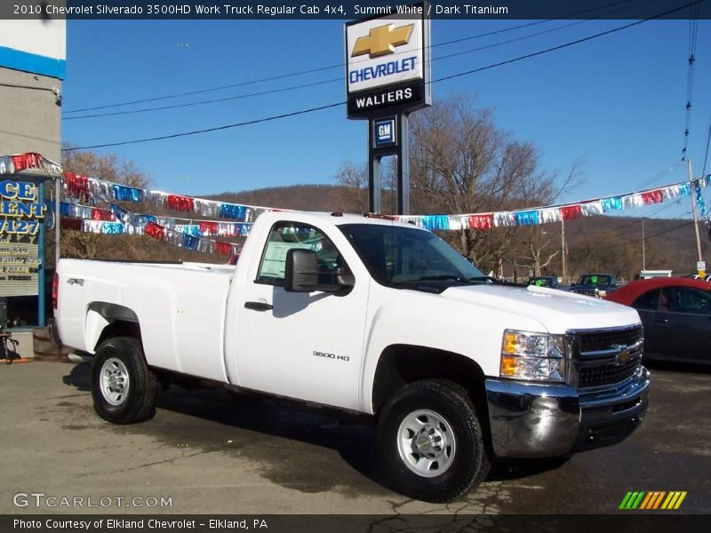 Summit White / Dark Titanium 2010 Chevrolet Silverado 3500HD Work Truck Regular Cab 4x4